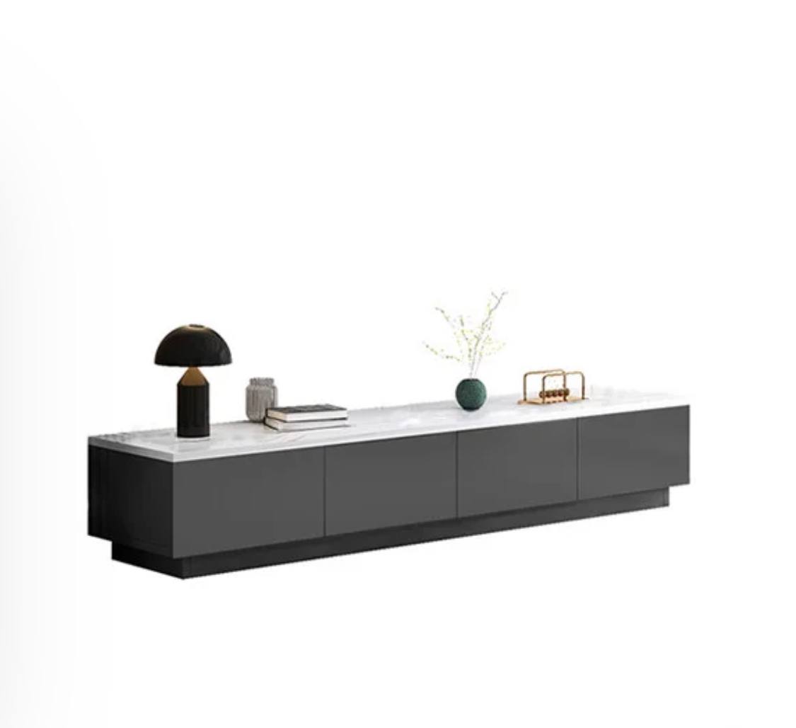 GLEV grey and white modern luxury TV console cabinet