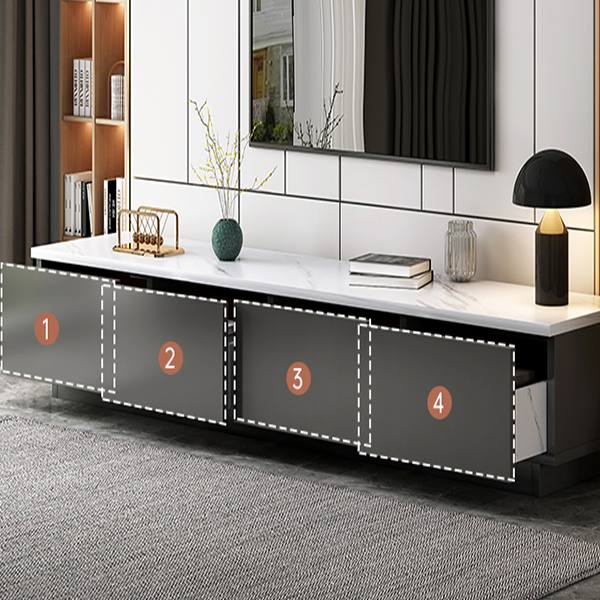 GLEV grey and white modern luxury TV console cabinet