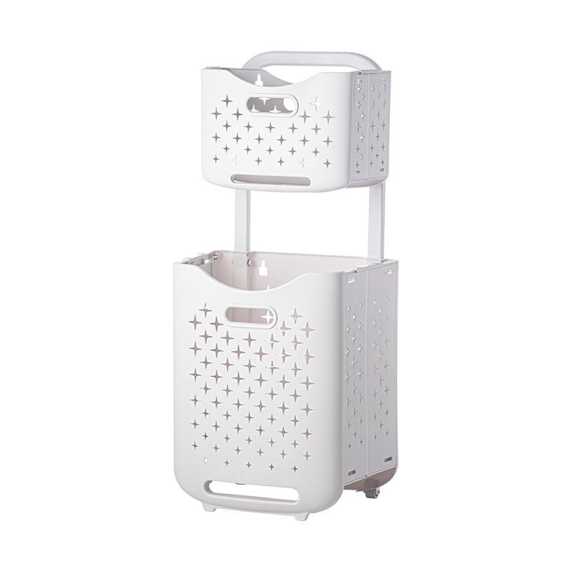 2 tier Foldable Laundry Basket /Portable & Large Capacity