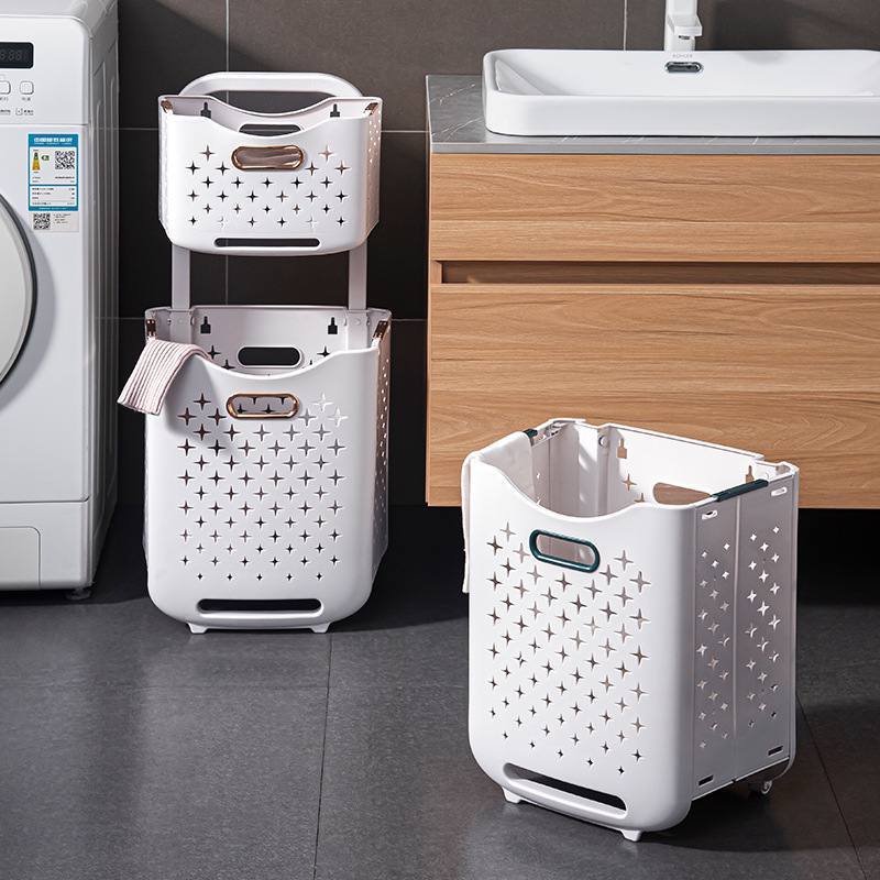 2 tier Foldable Laundry Basket /Portable & Large Capacity