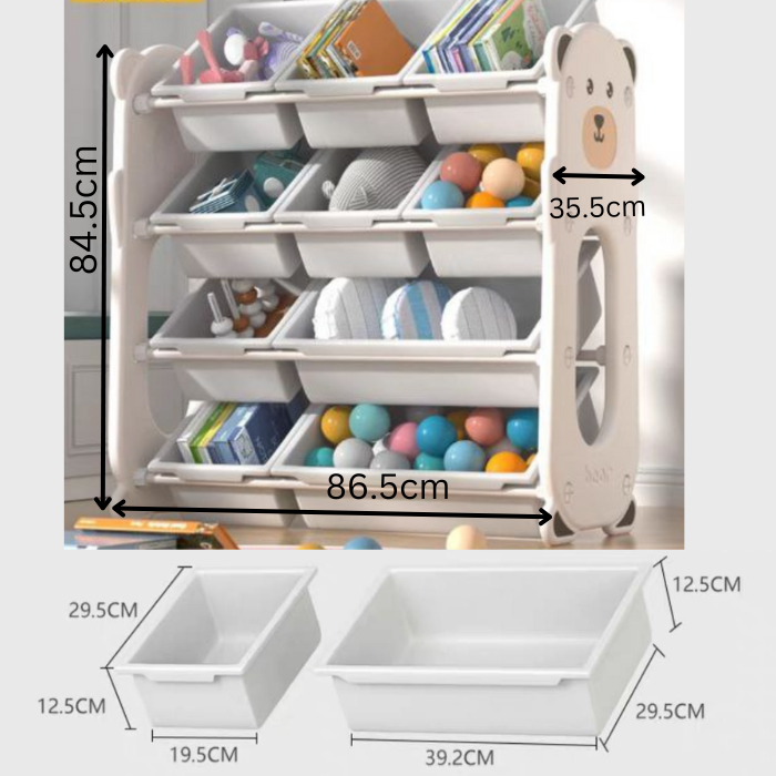 Beary Large Kids Storage Toy Organiser Rack