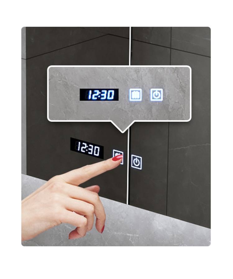 Smart LED Bathroom Mirror Cabinet in Black