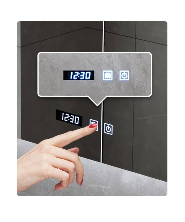 Smart LED Bathroom Mirror Cabinet in Black