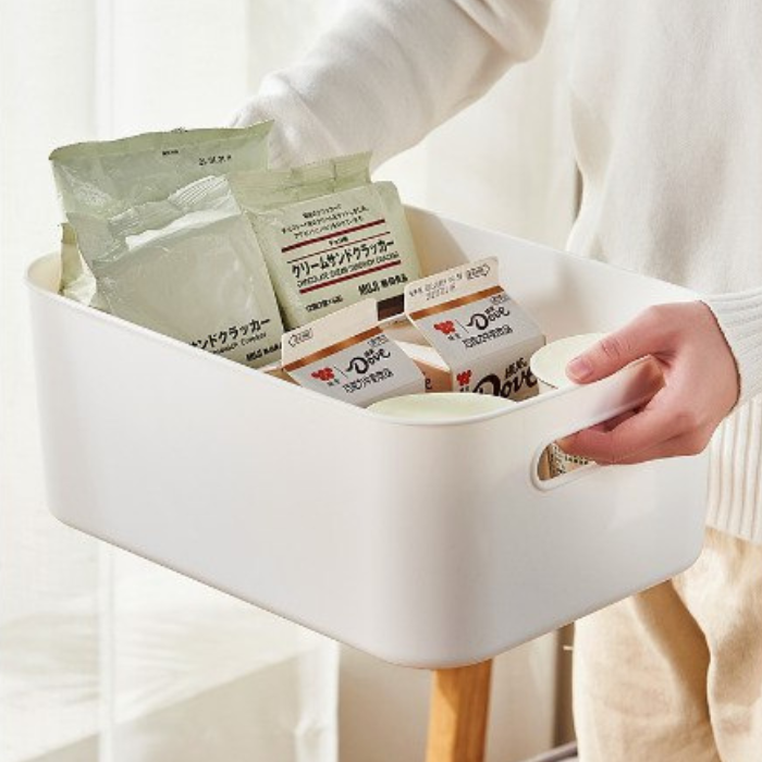 JRKSG Pastel Minimalist Stackable Plastic Storage Box Home Organiser Container with Lid