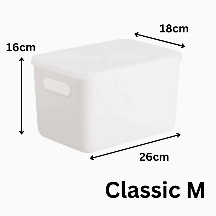 JRKSG Pastel Minimalist Stackable Plastic Storage Box Home Organiser Container with Lid