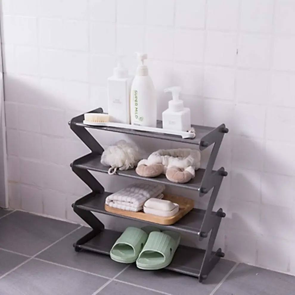 Zig zag collapsible shelf / shoe rack organiser