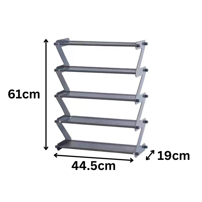 Zig zag collapsible shelf / shoe rack organiser