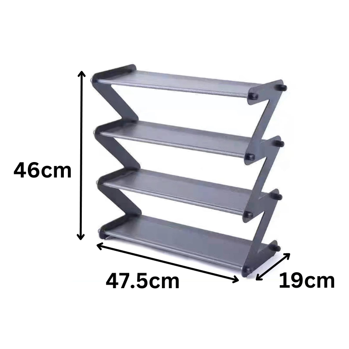 Zig zag collapsible shelf / shoe rack organiser