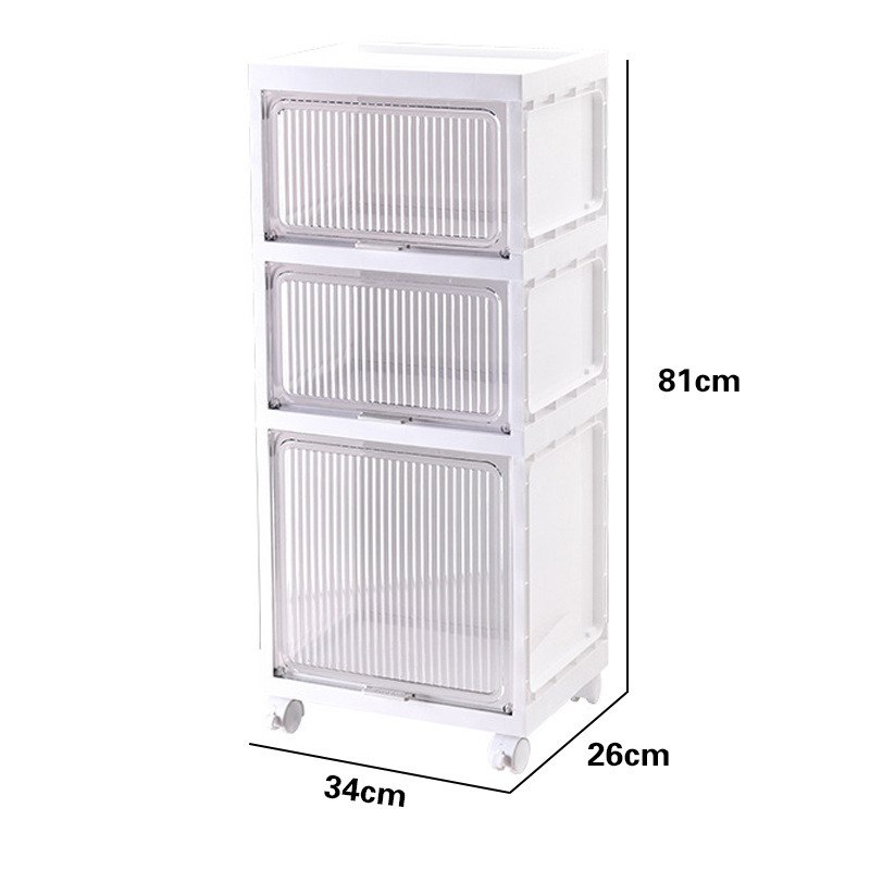 Transparent Fluted cabinet drawer | Multi-Purpose Cart