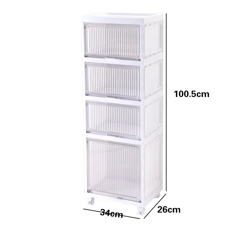 Transparent Fluted cabinet drawer | Multi-Purpose Cart