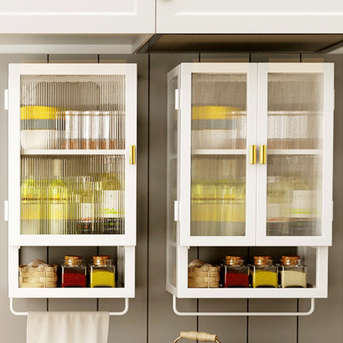 Hampton Fluted Hanging Cabinet with multi shelf storage