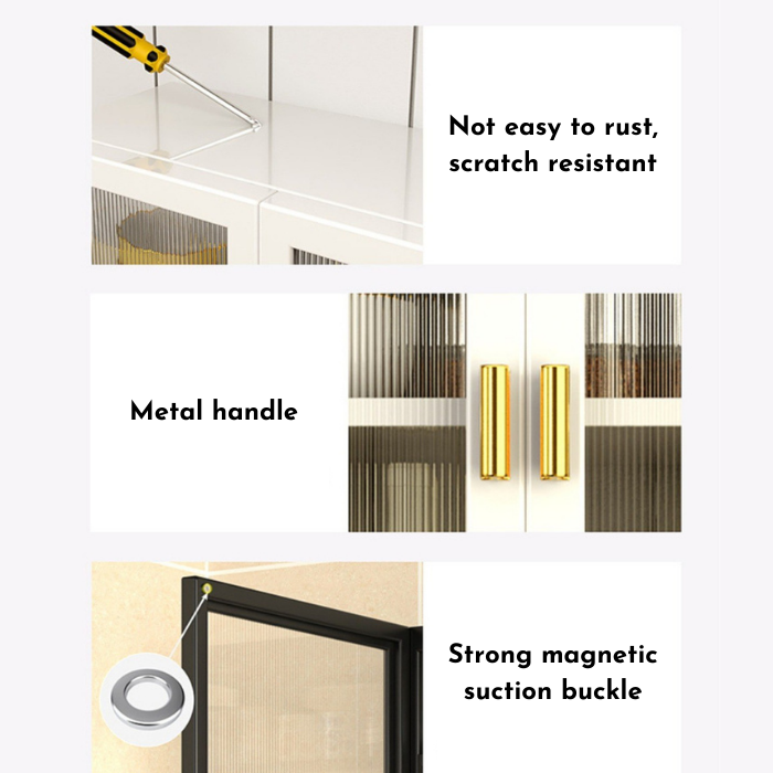 Hampton Fluted Hanging Cabinet with multi shelf storage