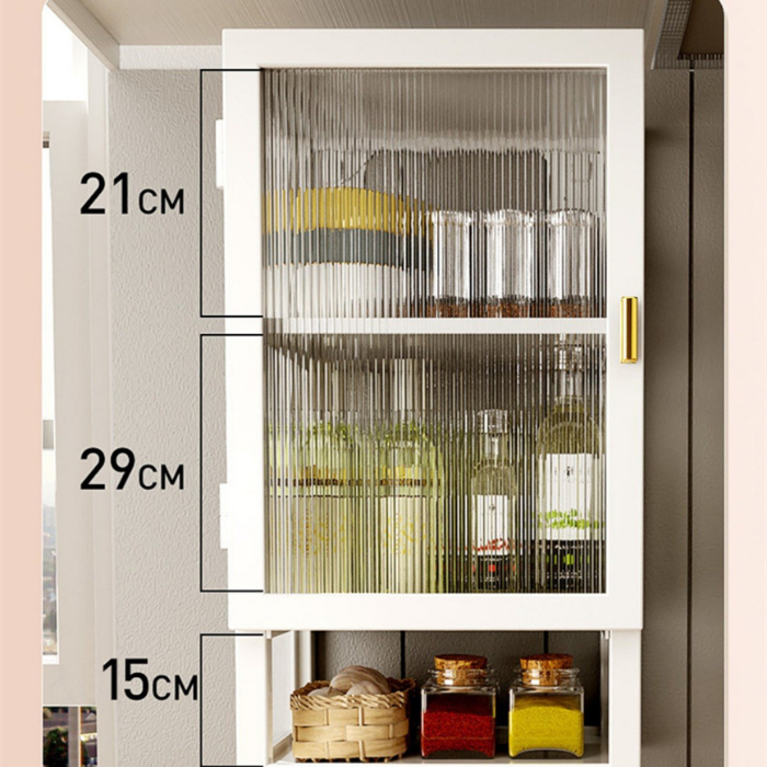 Hampton Fluted Hanging Cabinet with multi shelf storage