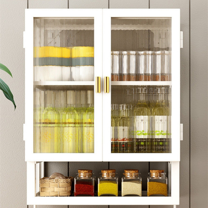 Hampton Fluted Hanging Cabinet with multi shelf storage