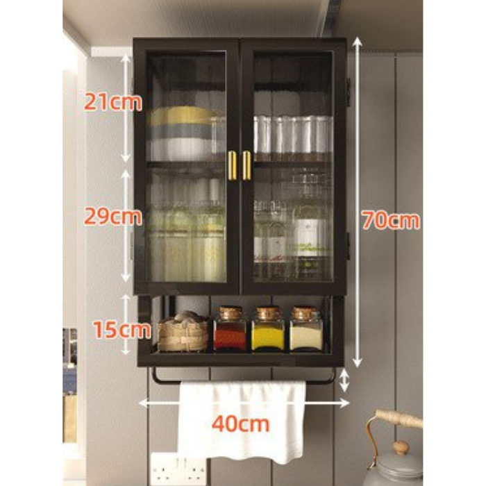 Hampton Fluted Hanging Cabinet with multi shelf storage