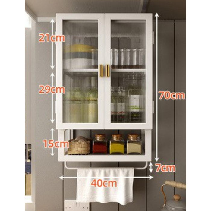 Hampton Fluted Hanging Cabinet with multi shelf storage