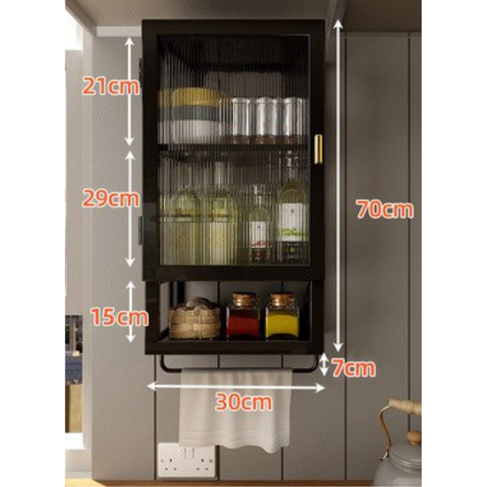 Hampton Fluted Hanging Cabinet with multi shelf storage
