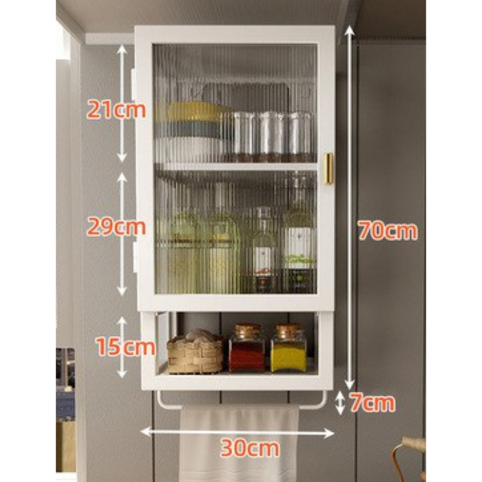Hampton Fluted Hanging Cabinet with multi shelf storage