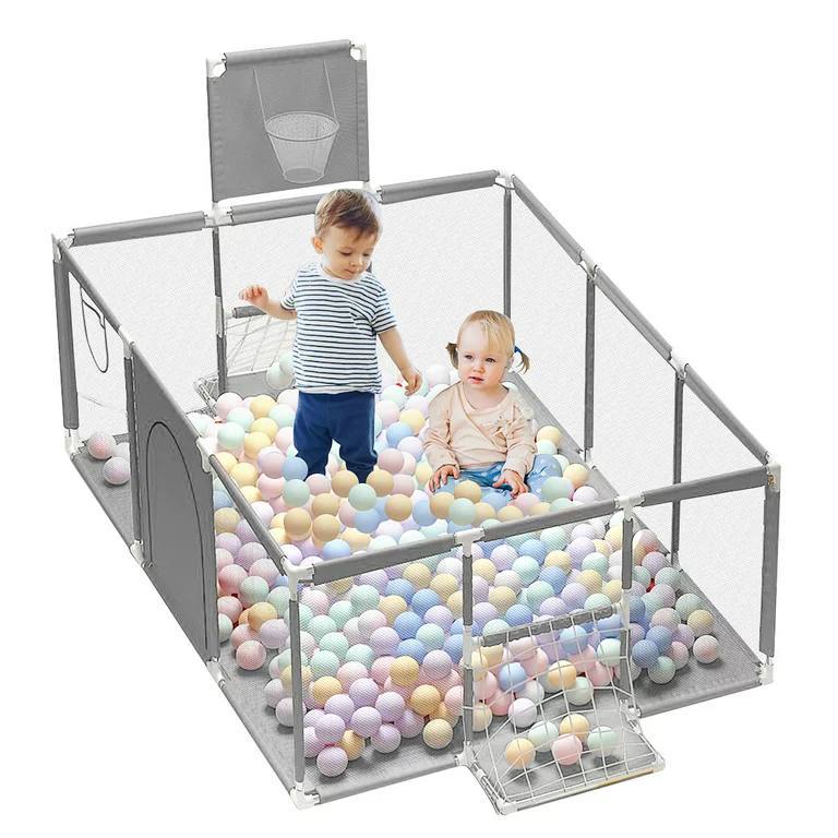 Baby Playpen / Baby Playard With Basketball Hoop / Kids Barrier Fence