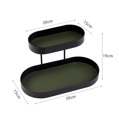 Double-layer Snack / fruits / cake / pastry rack / display stand organizer / serving Trays