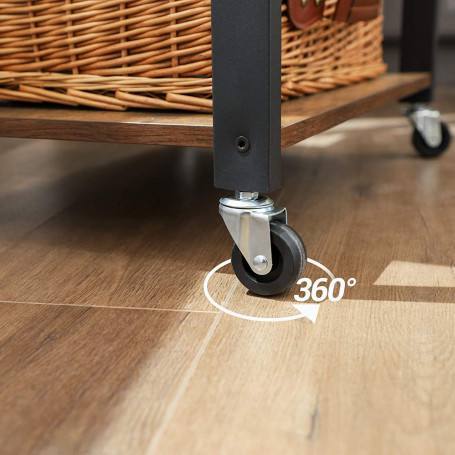 3 Tier Kitchen Bakers Rack Microwave Oven Stand, Industrial Kitchen Cart Utility Storage Shelf Organizer Coffee Bar