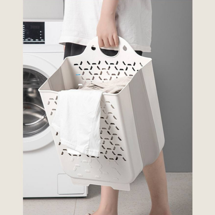 Collapsible Laundry Basket - White