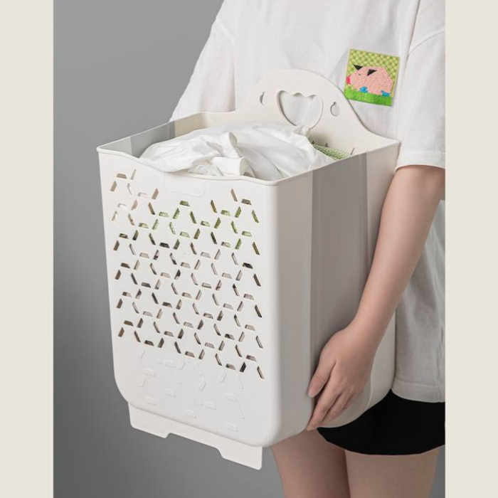 Collapsible Laundry Basket - White