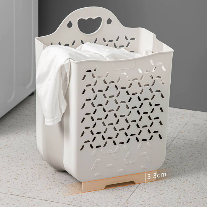 Collapsible Laundry Basket - White