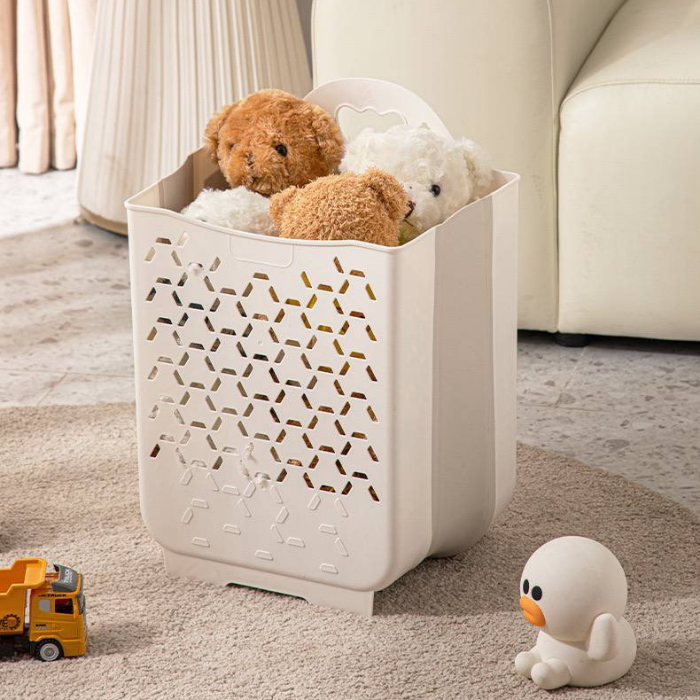 Collapsible Laundry Basket - White