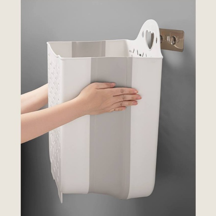 Collapsible Laundry Basket - White