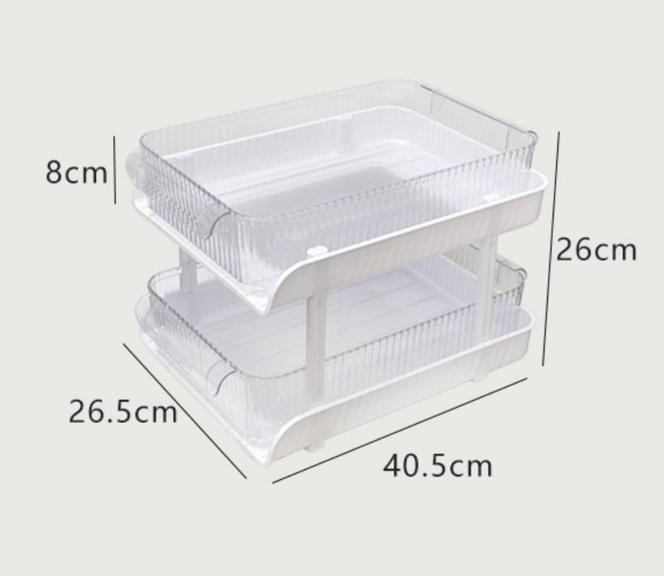 Acrylic fluted desk organiser sliding rack for Kitchen / Bathroom / table Storage Organizer