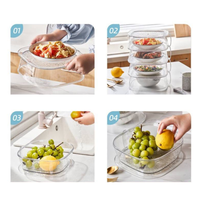 Multi-layer Stackable Dish Cover Household / Kitchen Insulation Food Cover Dust-proof