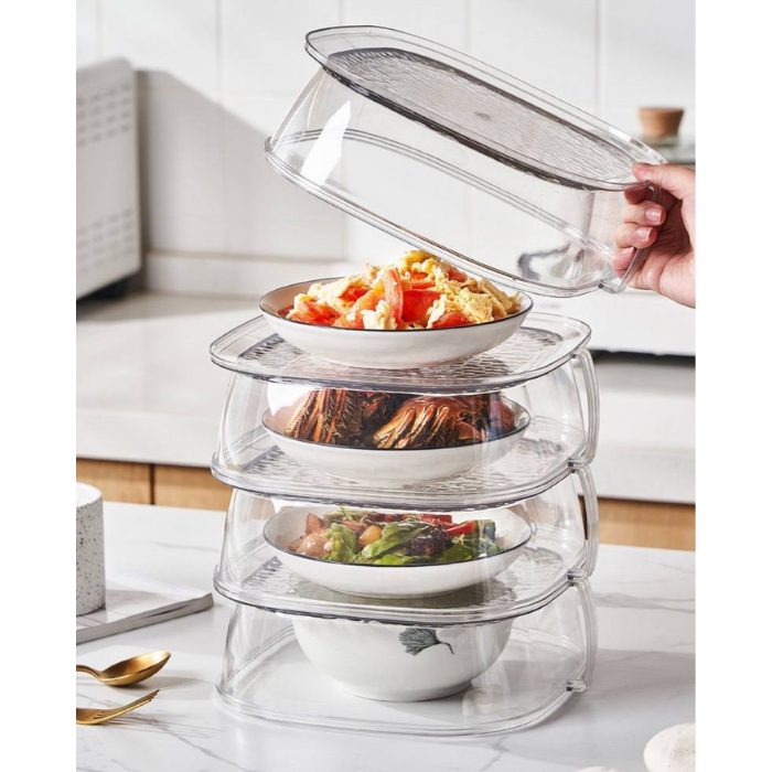 Multi-layer Stackable Dish Cover Household / Kitchen Insulation Food Cover Dust-proof
