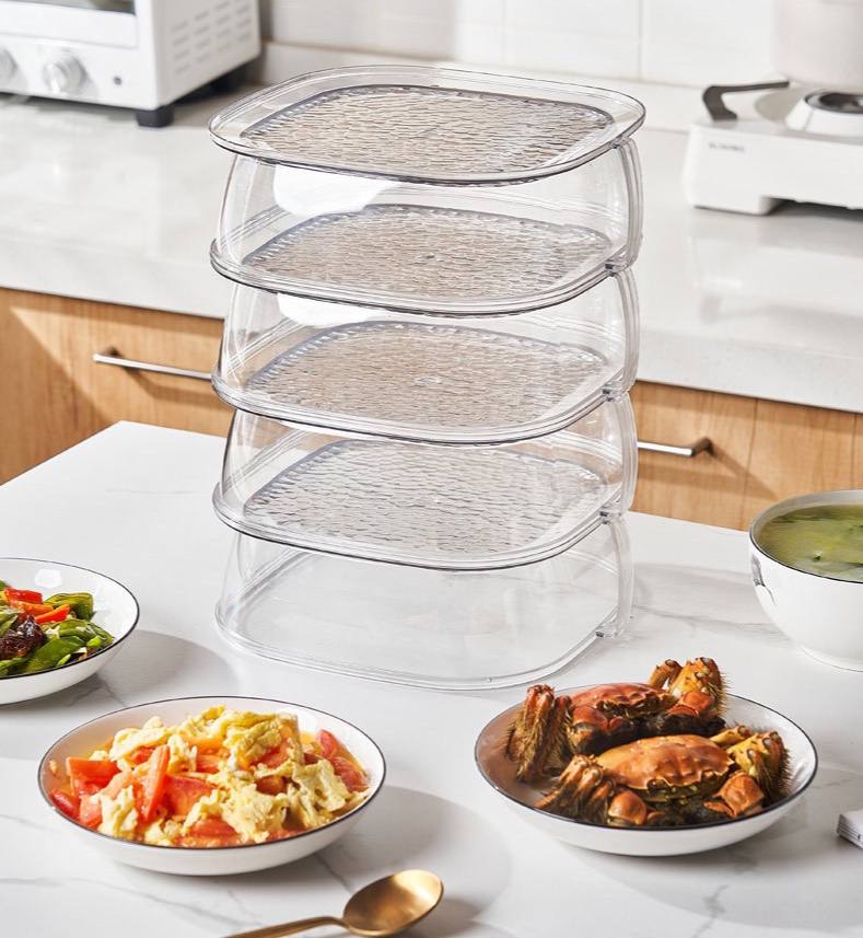 Multi-layer Stackable Dish Cover Household / Kitchen Insulation Food Cover Dust-proof