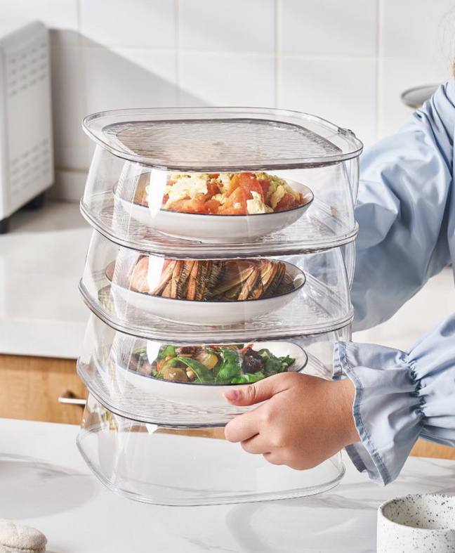 Multi-layer Stackable Dish Cover Household / Kitchen Insulation Food Cover Dust-proof