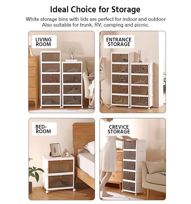 Joyco Multifunctional Collapsible Storage Bins Foldable with Lid & Wheels