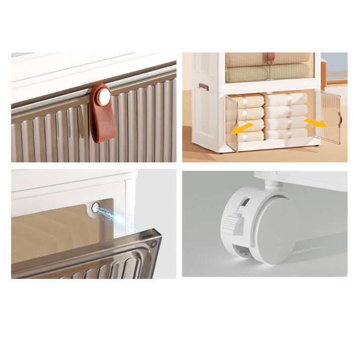 Joyco Multifunctional Collapsible Storage Bins Foldable with Lid & Wheels