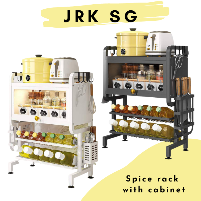 Kitchen modern minimalist condiment and spice rack with cabinet door multi-functional / storage shelf / kitchen organizer