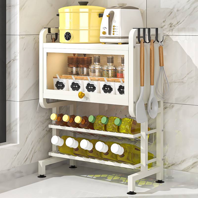 Kitchen modern minimalist condiment and spice rack with cabinet door multi-functional / storage shelf / kitchen organizer