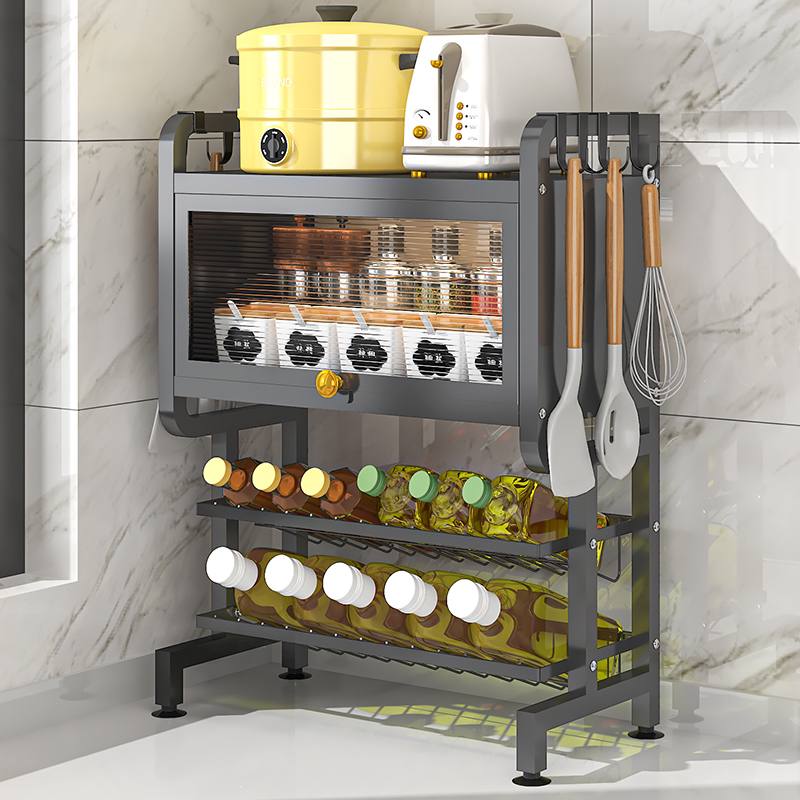 Kitchen modern minimalist condiment and spice rack with cabinet door multi-functional / storage shelf / kitchen organizer