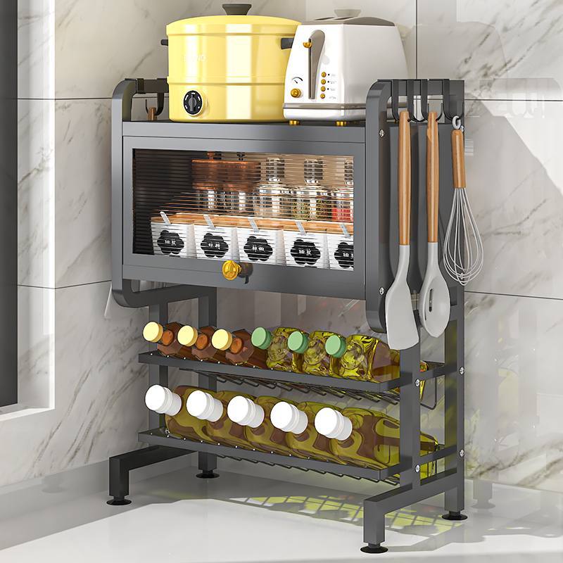 Kitchen modern minimalist condiment and spice rack with cabinet door multi-functional / storage shelf / kitchen organizer
