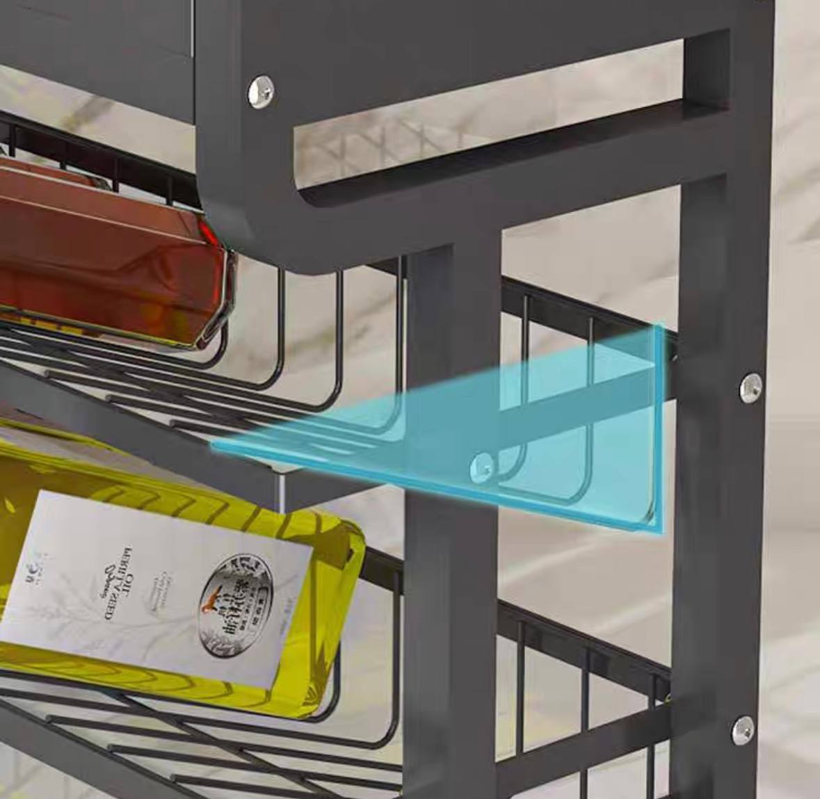 Kitchen modern minimalist condiment and spice rack with cabinet door multi-functional / storage shelf / kitchen organizer