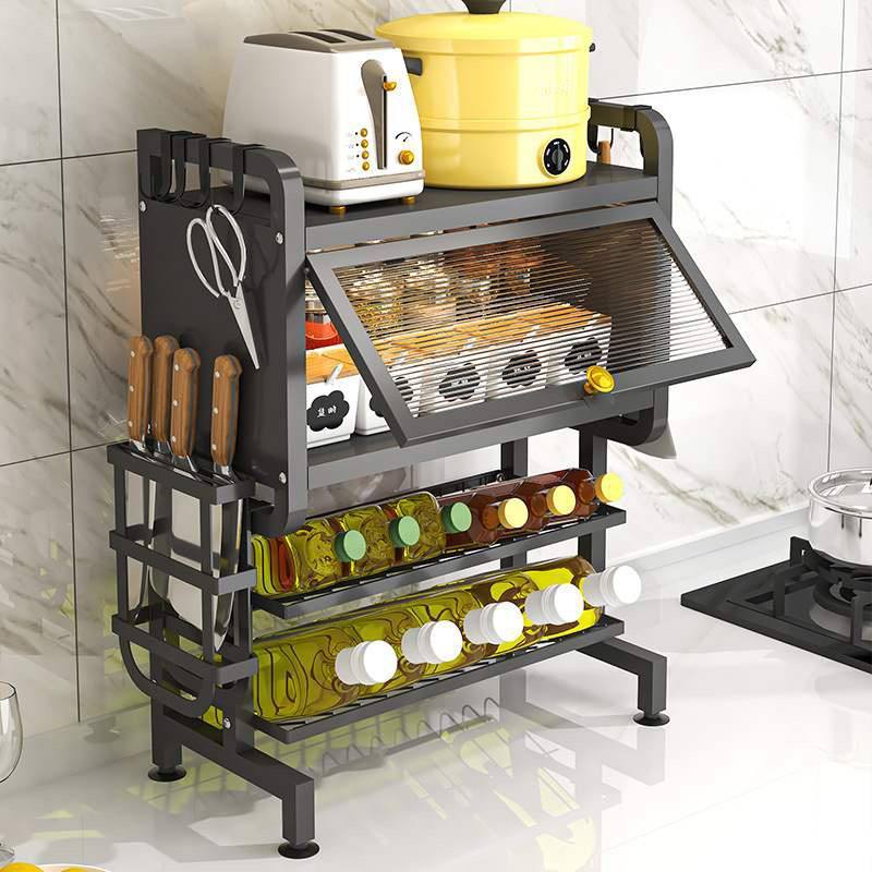 Kitchen modern minimalist condiment and spice rack with cabinet door multi-functional / storage shelf / kitchen organizer