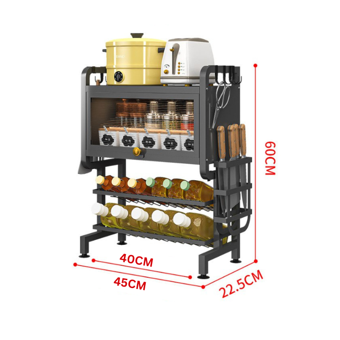 Kitchen modern minimalist condiment and spice rack with cabinet door multi-functional / storage shelf / kitchen organizer