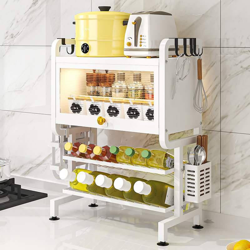 Kitchen modern minimalist condiment and spice rack with cabinet door multi-functional / storage shelf / kitchen organizer