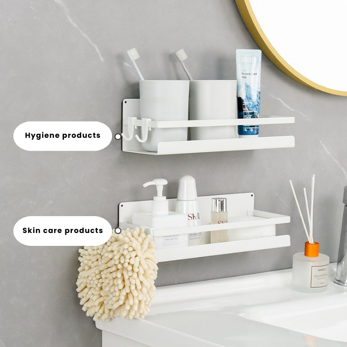 Magnetic Shelf with  Removable Hooks, Perfect Space Saver for Small Kitchen/Apartment