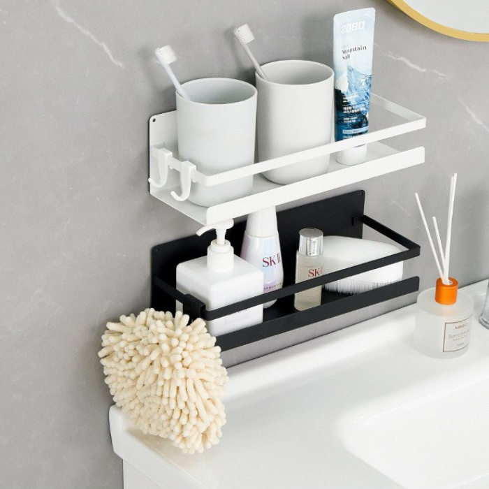 Magnetic Shelf with  Removable Hooks, Perfect Space Saver for Small Kitchen/Apartment