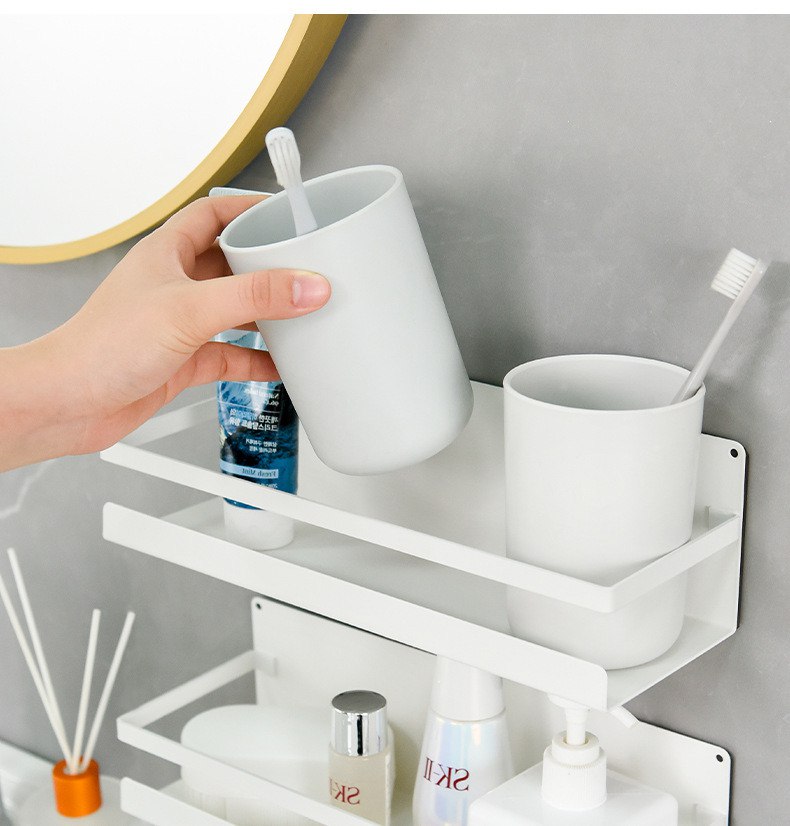 Magnetic Shelf with  Removable Hooks, Perfect Space Saver for Small Kitchen/Apartment