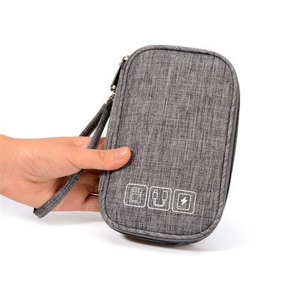Grey Cable bag / Electronic Accessories Zipper Storage Pouch / Travel organiser