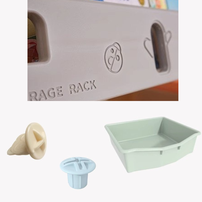 RON Kids book shelf rack with storage organiser / Children Montessori Playroom Kindergarten School furniture